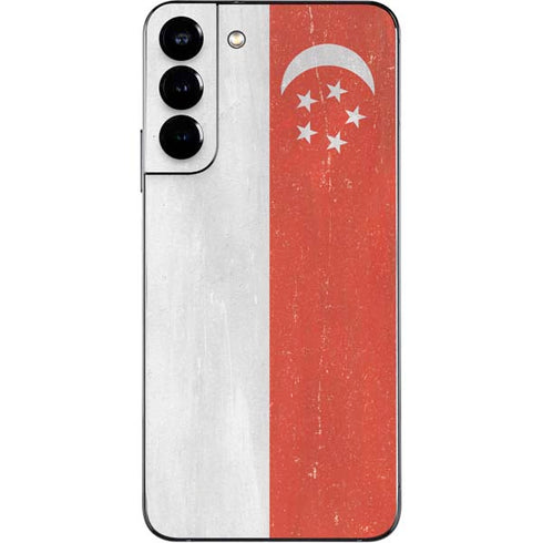 Singapore Flag Distressed Galaxy S22 Plus Skin